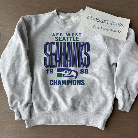 Vintage Seattle Seahawks 1988 AFC West Football Sweatshirt NFL Seahawks Shirt - Picture 1 of 2